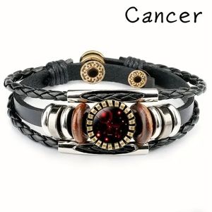 CANCER Constellation Beaded PU Leather And Charm Bracelet ♋️